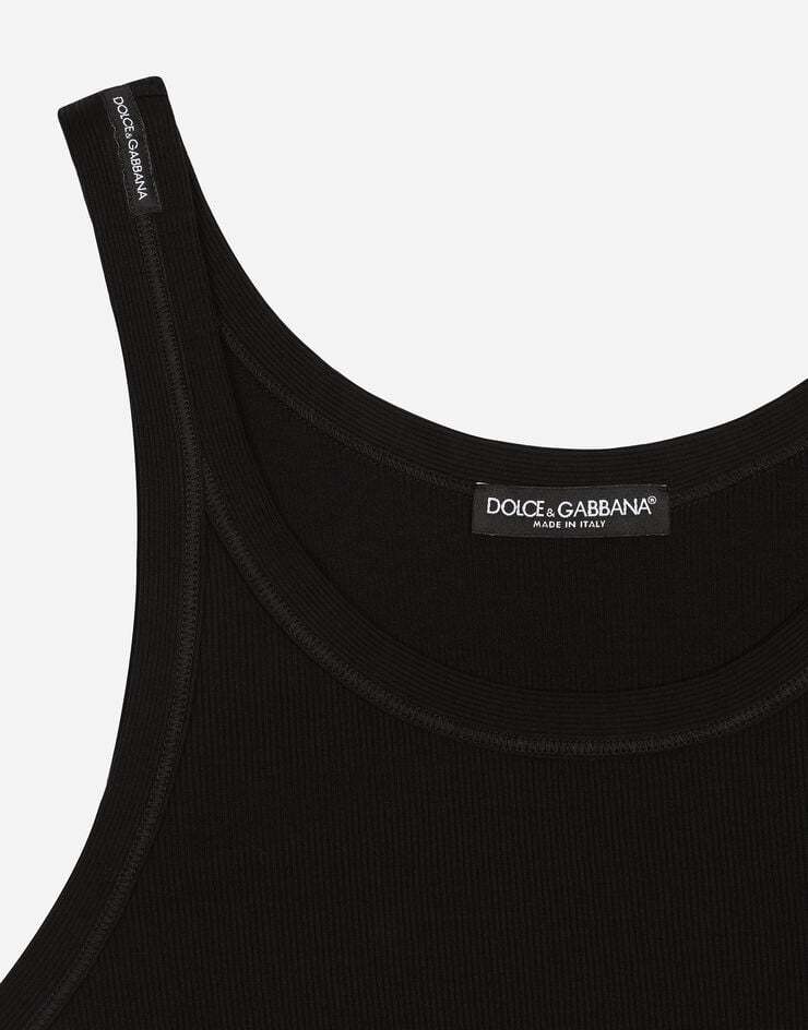 Dolce & Gabbana Logo-patch Detail Tank Top In Black