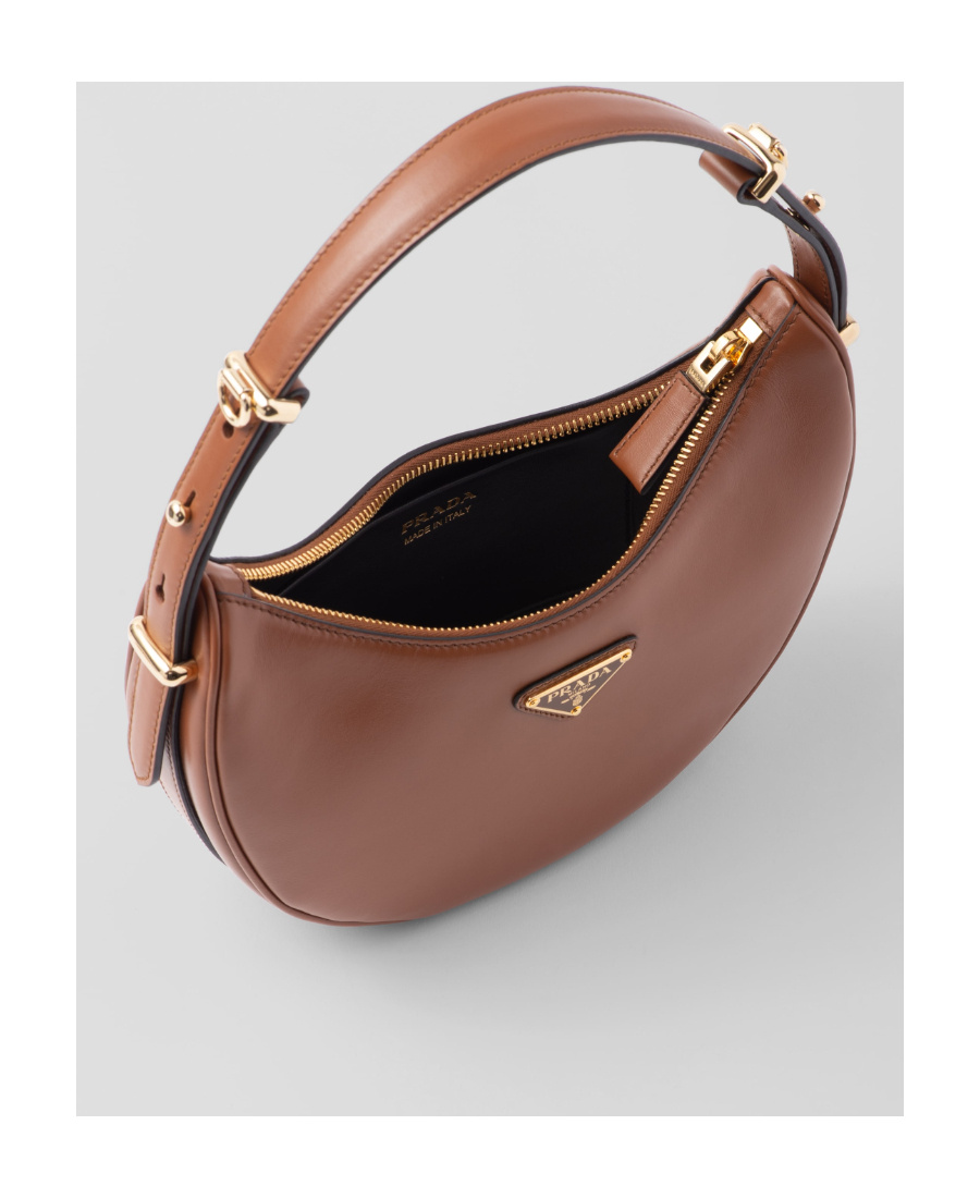 Prada Cognac Arqu Small Shoulder Bag In Brown