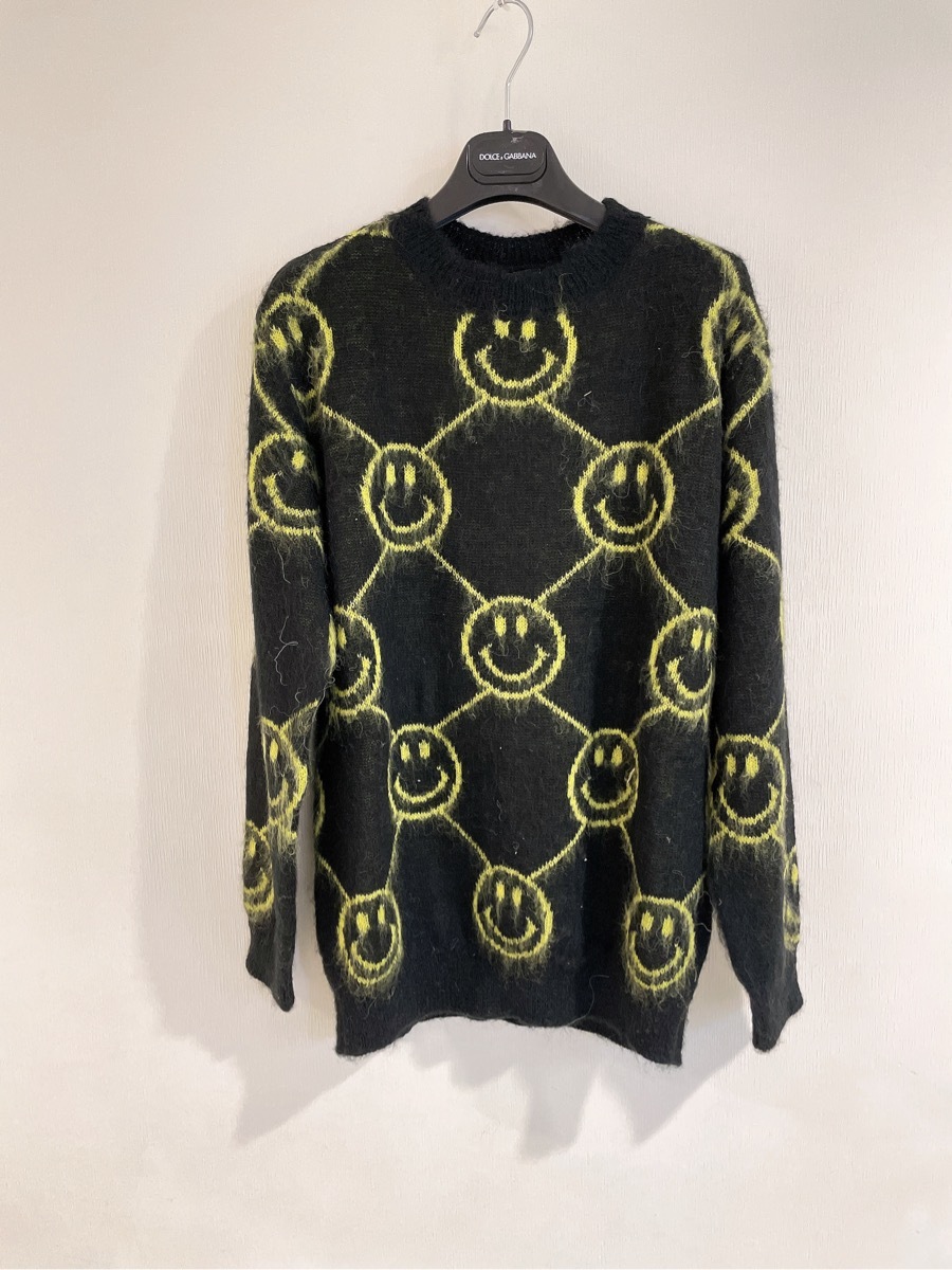 Joshua Sanders Smiley-face Intarsia-knit Jumper In Black