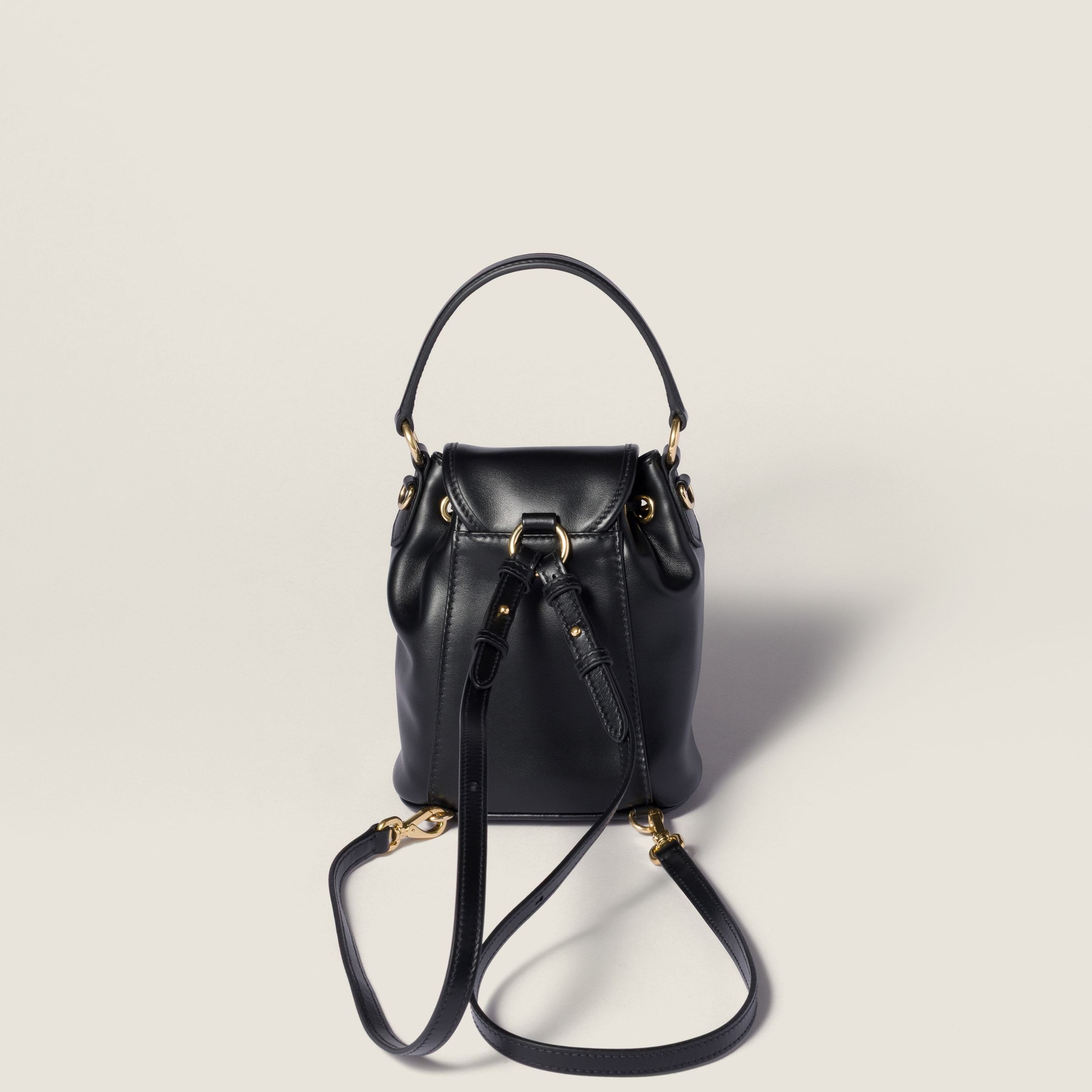 Miu Miu Leather Mini-backpack In Black