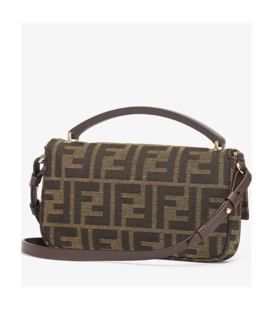 Fendi Brown Ff Fabric Pouch In Gray