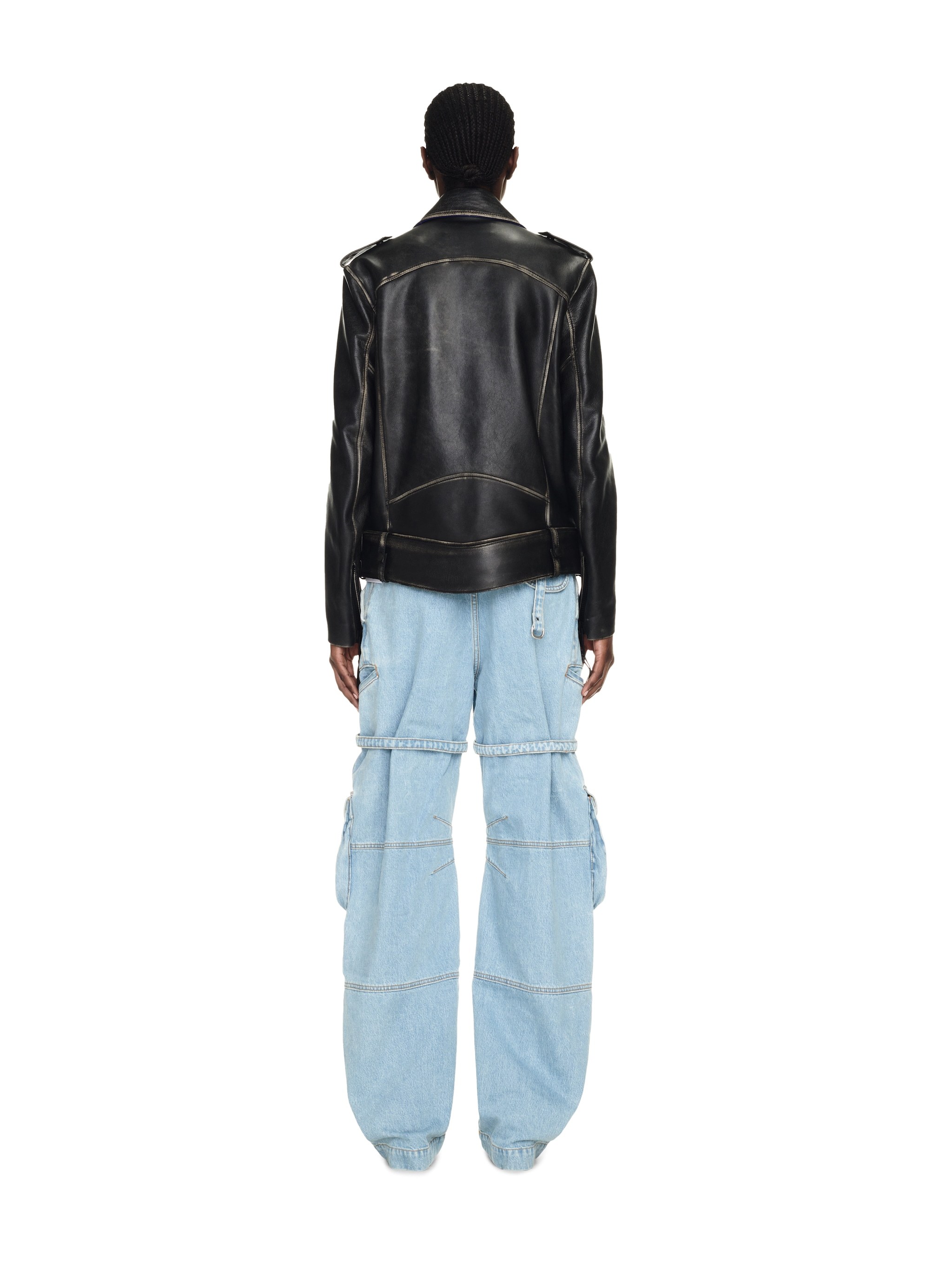 Off-white High-rise Denim Cargo Pants In Blue