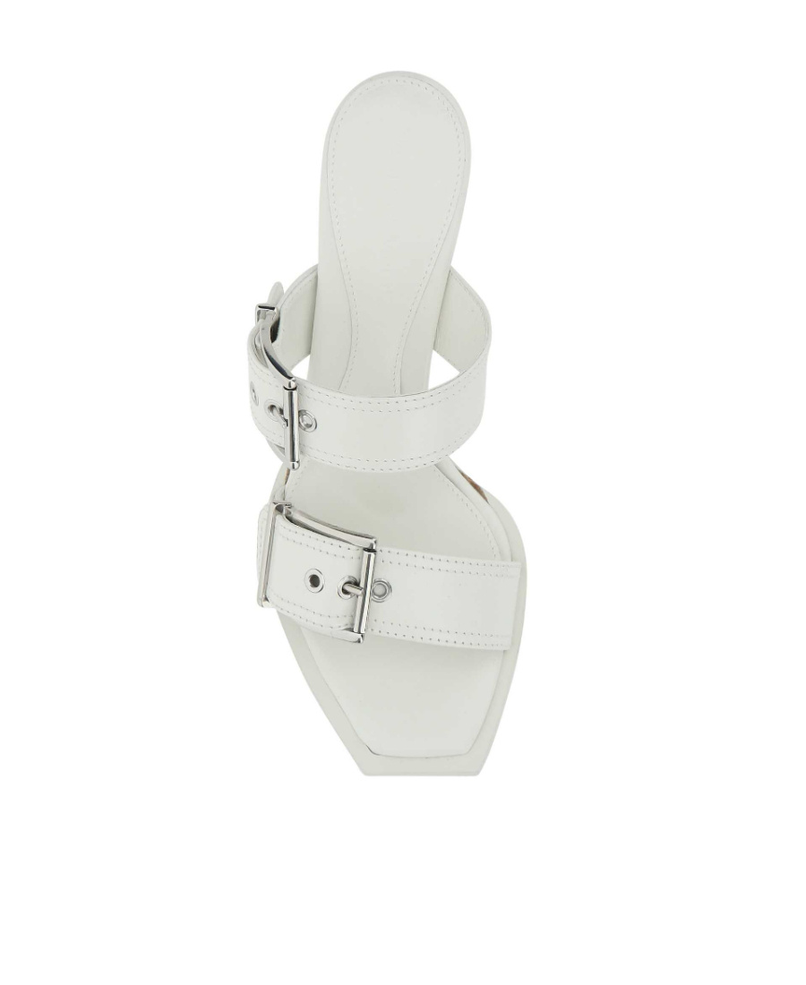 Alexander Mcqueen Silver And Ivory Leather Pumps In White