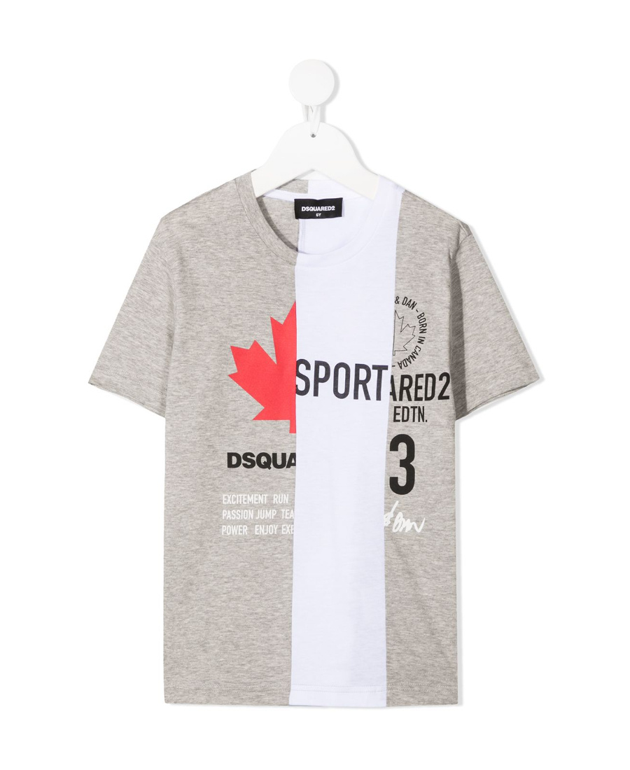 Dsquared2 Logo Printed Round Collar T-shirt In White