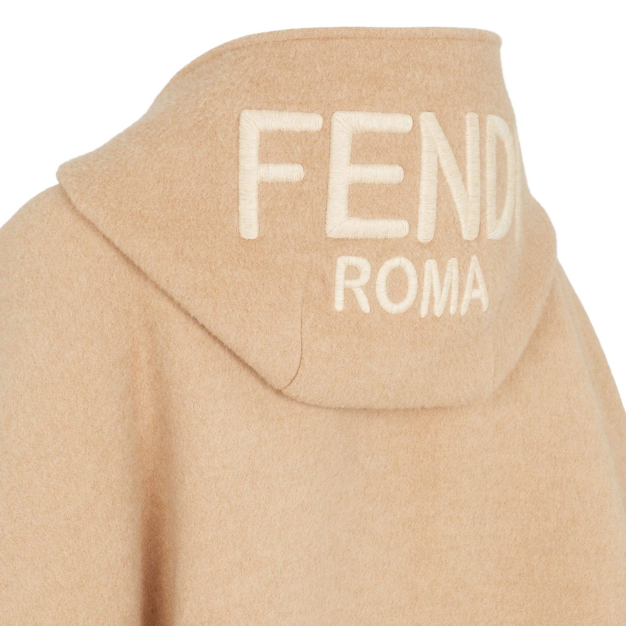 Fendi Beige Wool And Cashmere Poncho In Nude