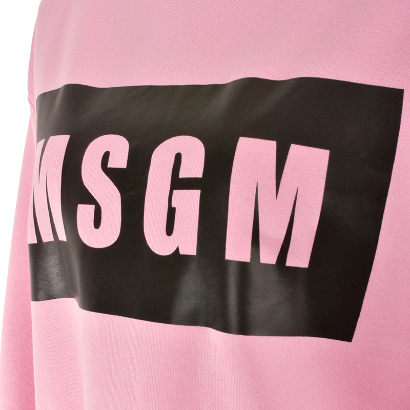 Msgm Logo Printed Sweater In Pink
