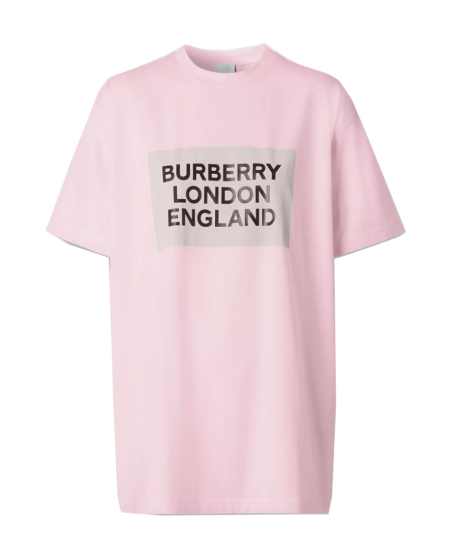 Burberry Logo Print Oversize T-shirt In Pink