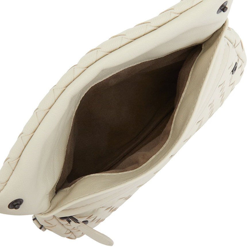Shop Bottega Veneta Flip Shoulder Bag In White
