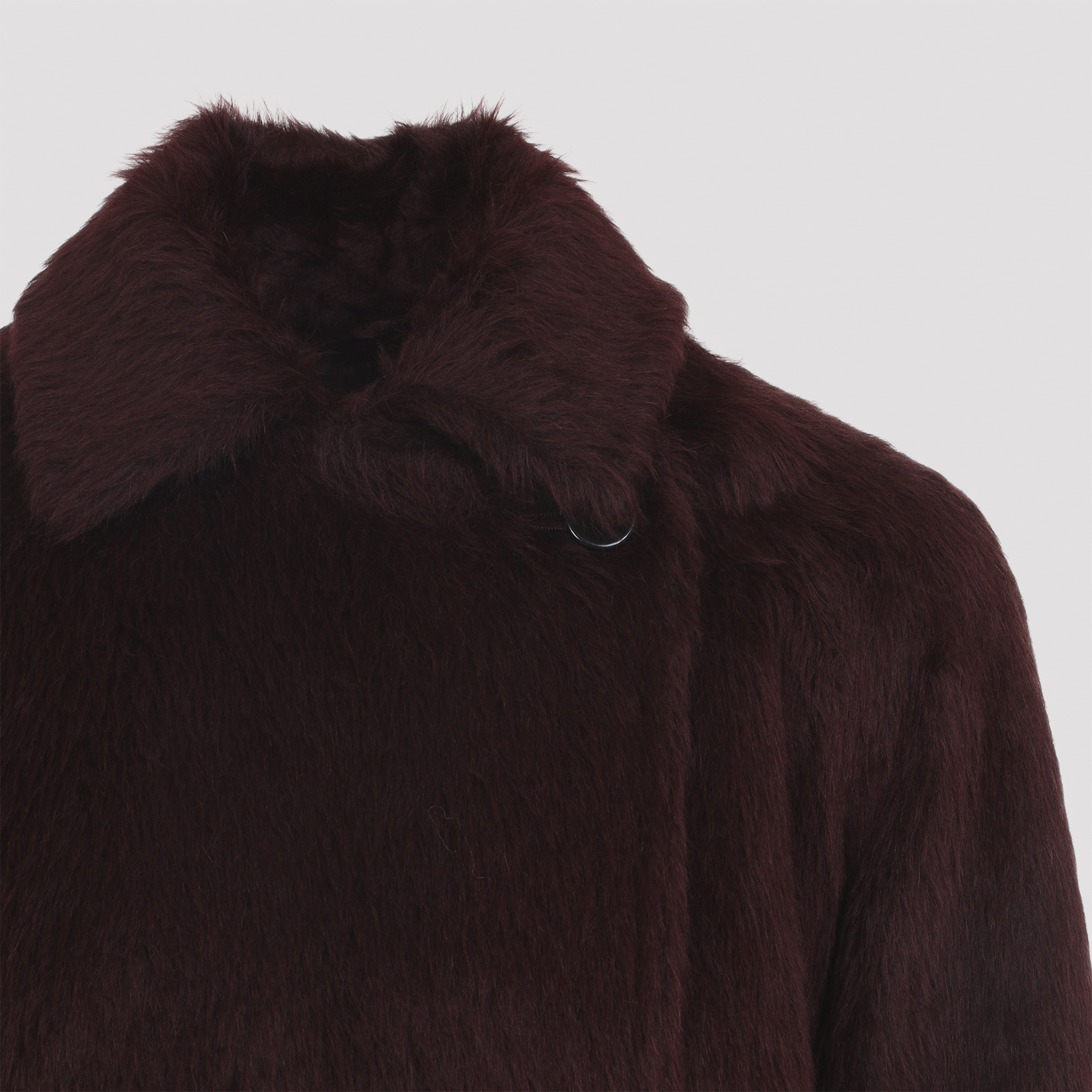 Max Mara Long Notched Lapel Coat With Side Pockets In Brown