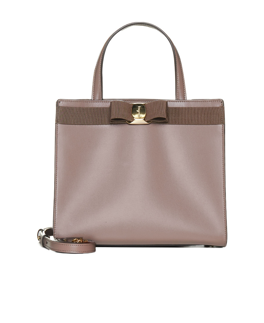 Ferragamo Viva Bow Tote Bag In Brown