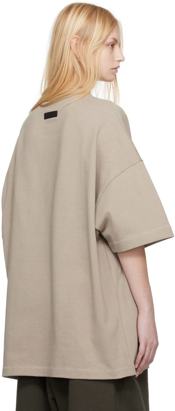 Shop Essentials Logo-print T-shirt In Gray