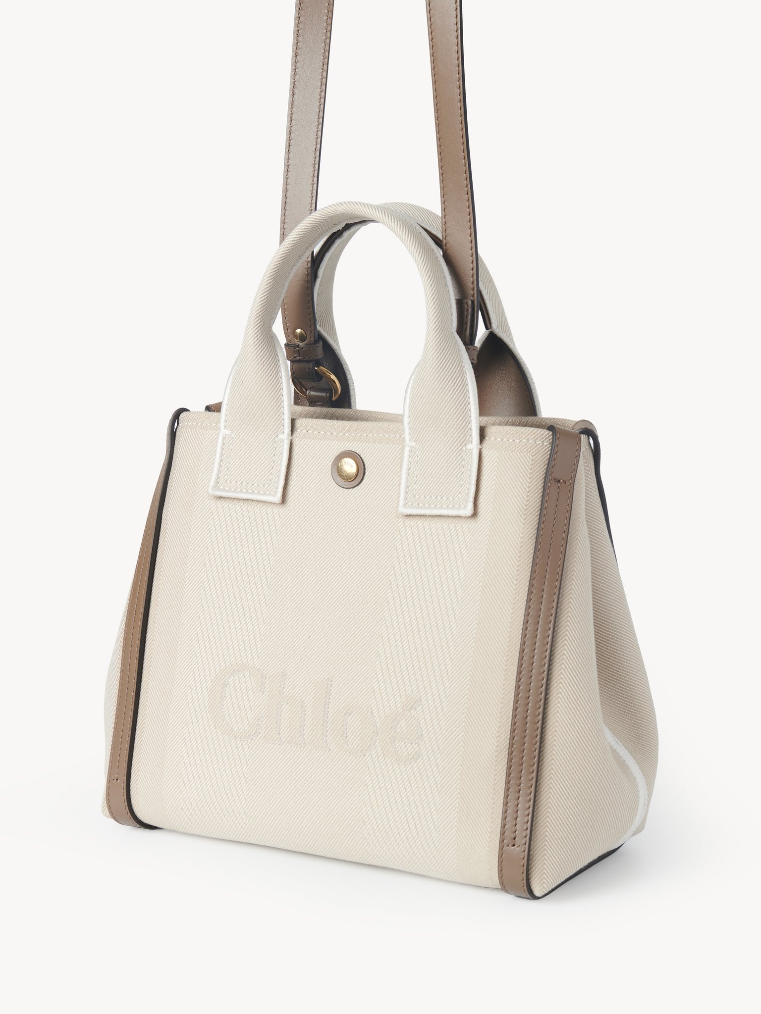 Chloé Carre Small Shoulder Bag In White