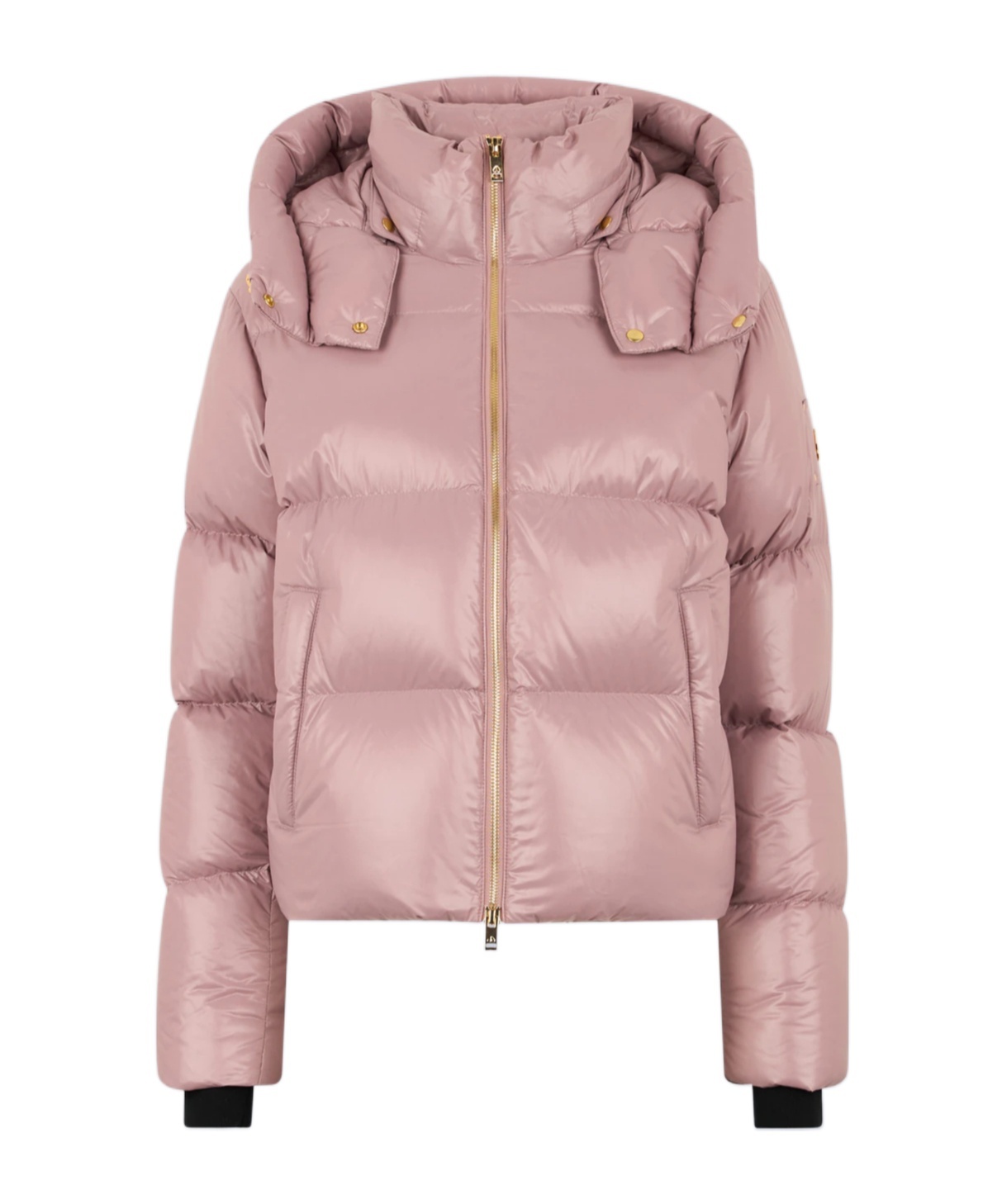 Moose Knuckles Hooded Down Jacket In Pink