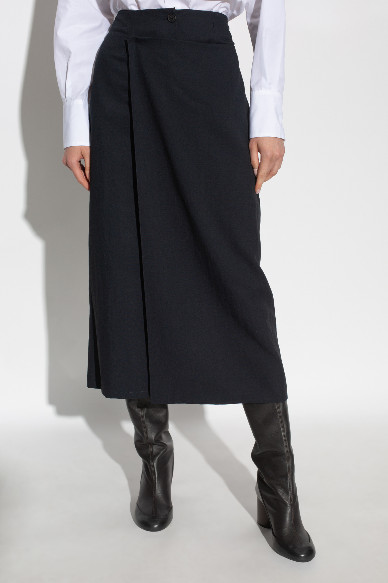 Fabiana Filippi Pleat-detail Midi Skirt In Black