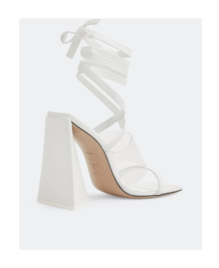 Attico Isa Tie-fastening Leather Sandals In White