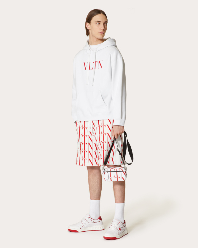 Valentino Cotton Sweatshirt With Vltn Logo In White