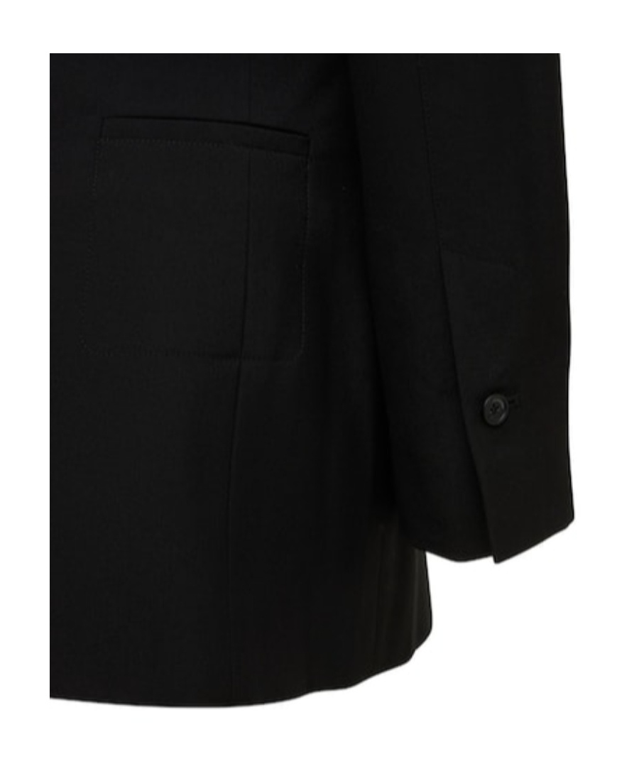 Shop Jacquemus Black Le Robe Bari Wool Mini Suit Dress