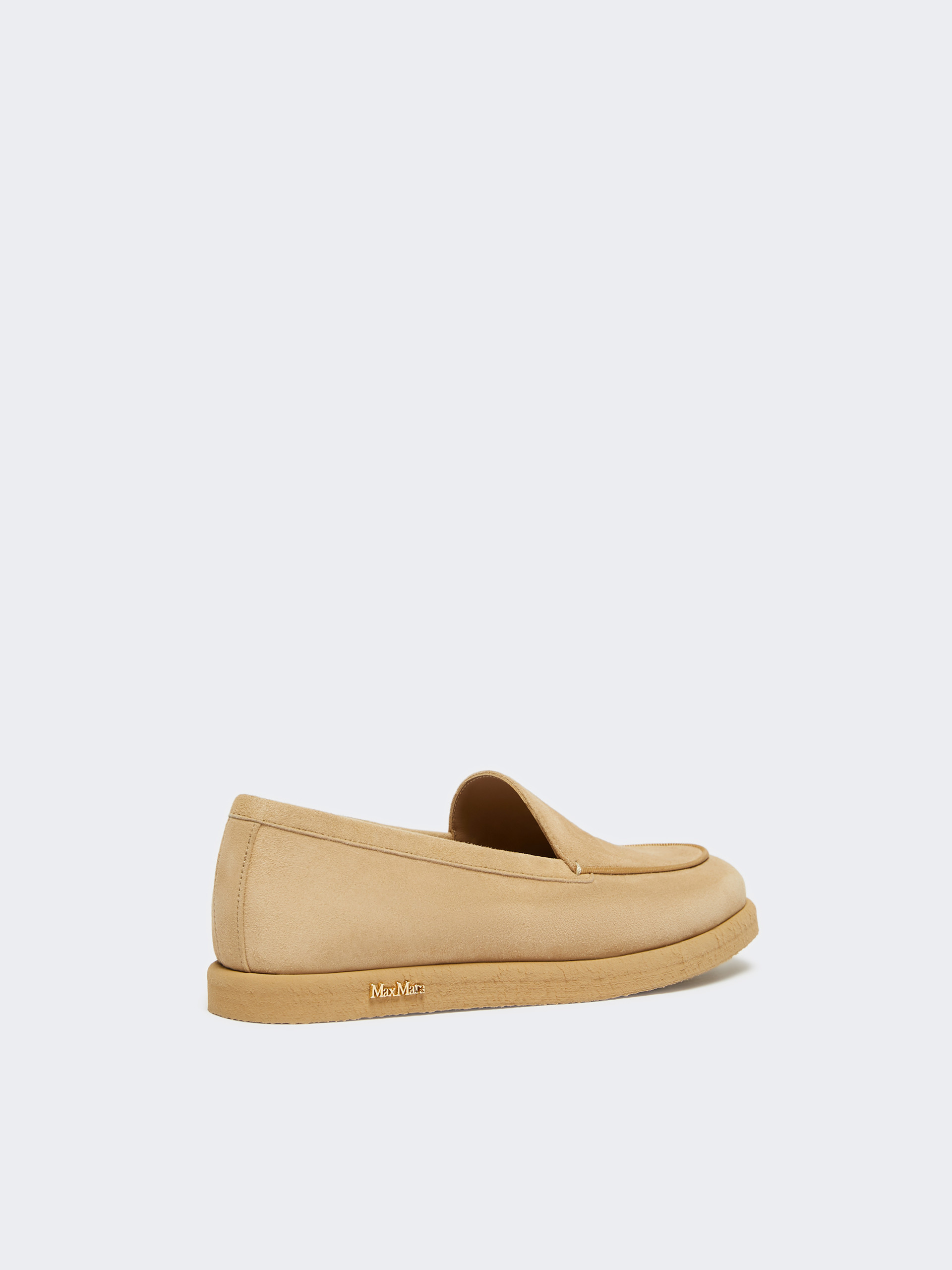 Max Mara Lightweight Suede Loafers In Brown