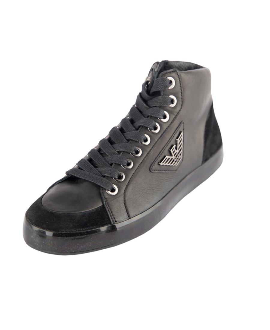Emporio Armani Logo Casual Sports Shoes In Black