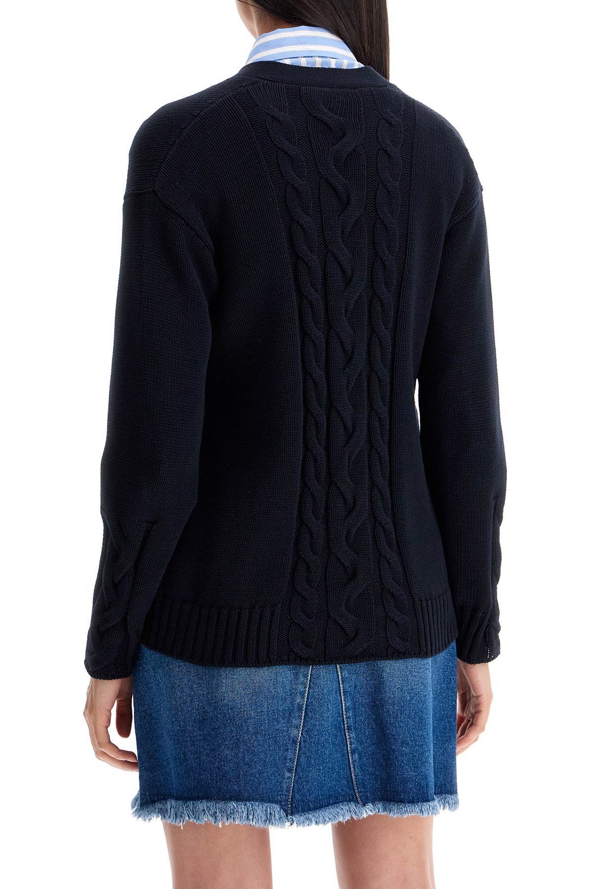 Max Mara Long-sleeved Cardigan In Black