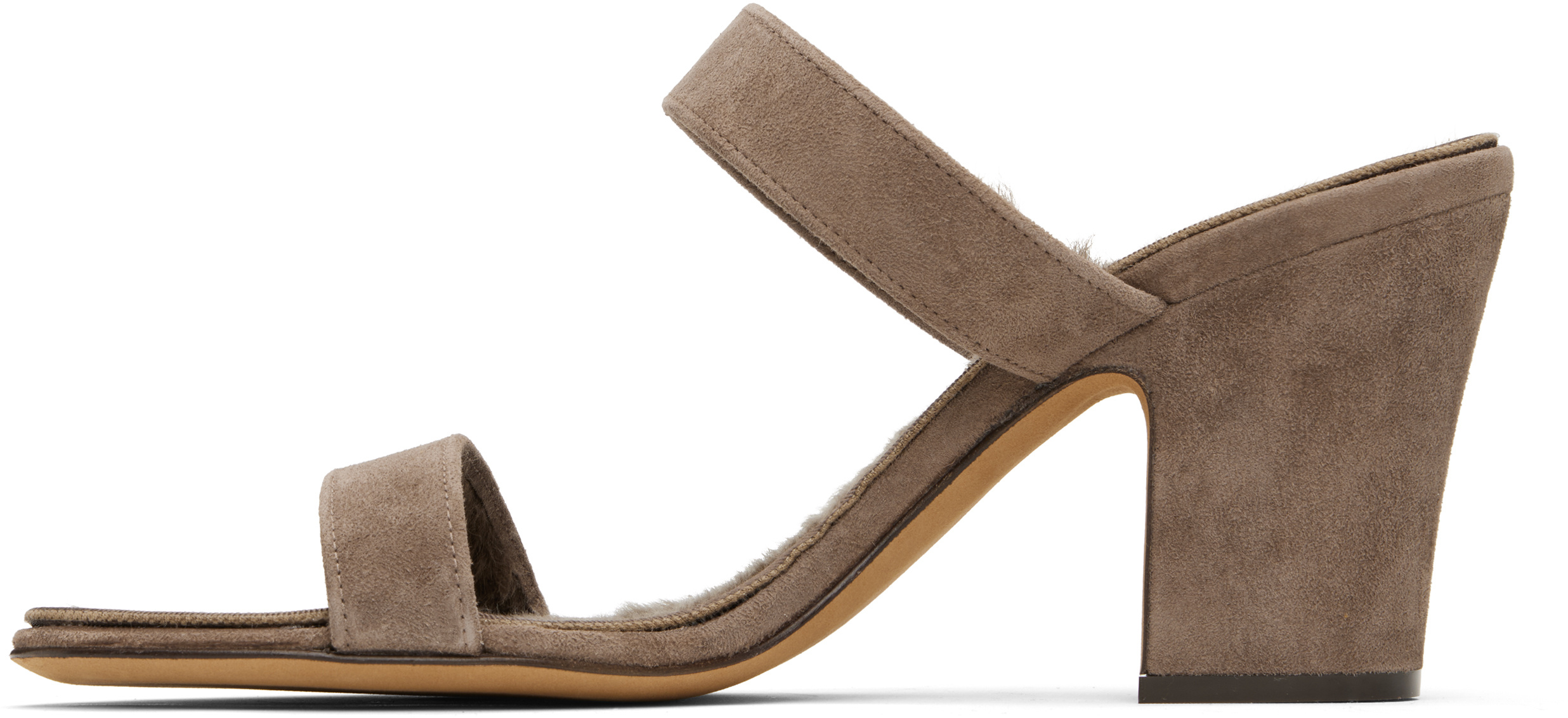 The Row Taupe Anwar Strap Heeled Sandals In Brown