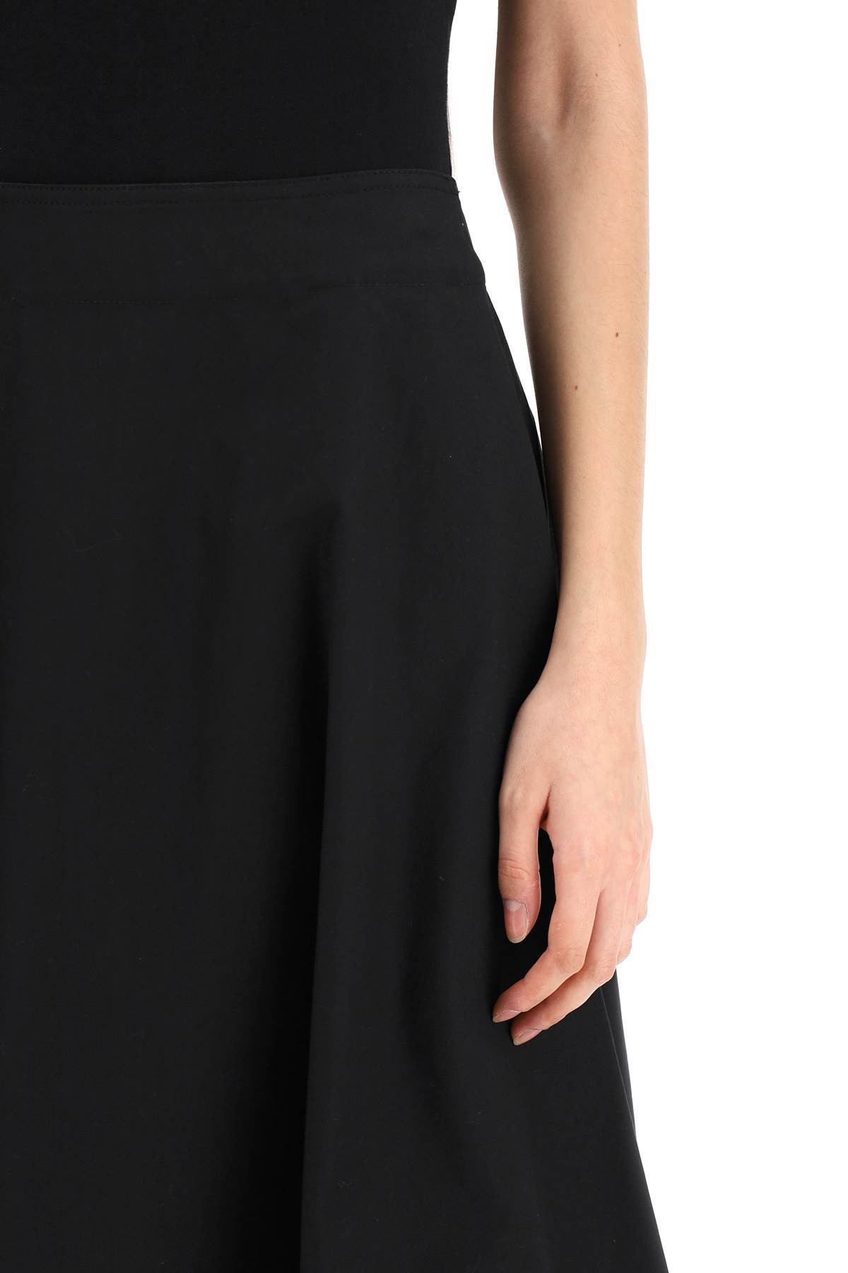 Bottega Veneta Flared Cotton Skirt For Women In Black