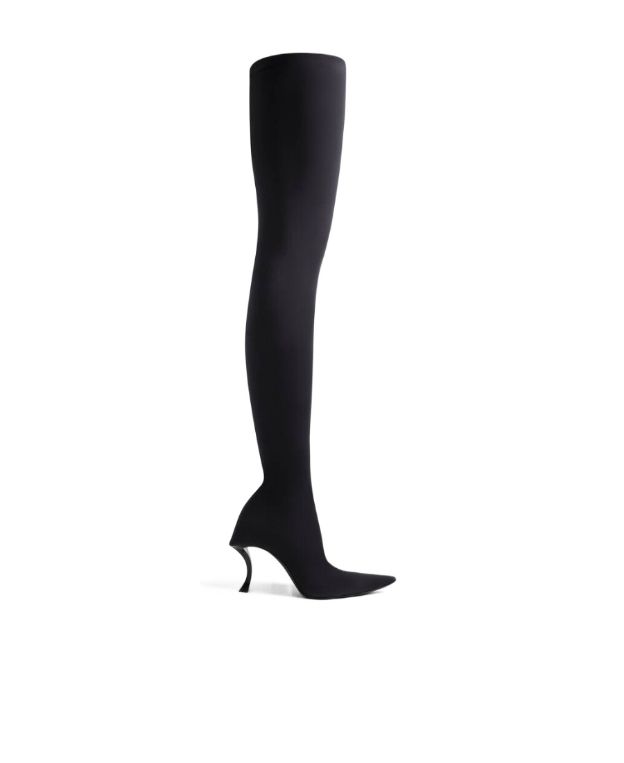 Balenciaga Hourglass Stretch-knit Over-the-knee Boots In Black