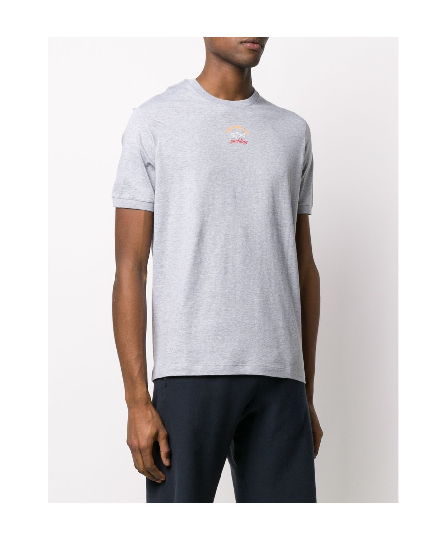 Shop Paul & Shark Round-necked Logo T-shirt In White