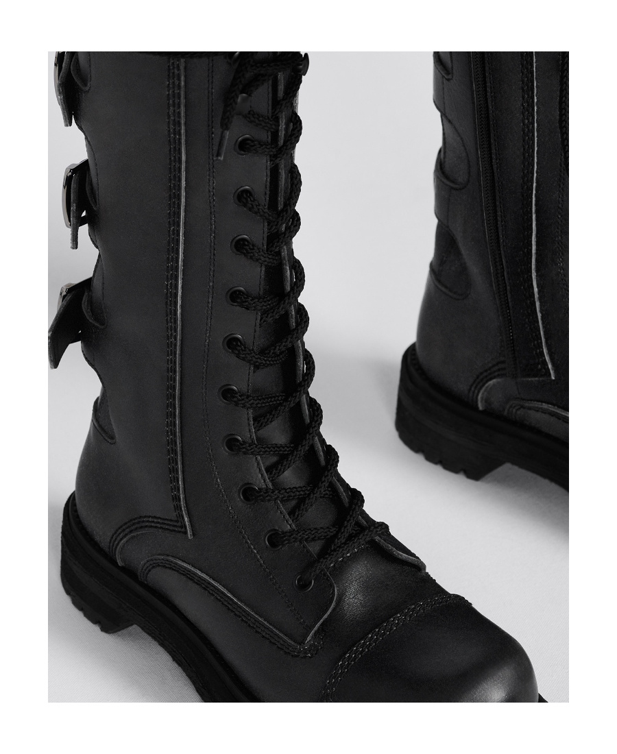 Dior Ebel Laced Boots In Black