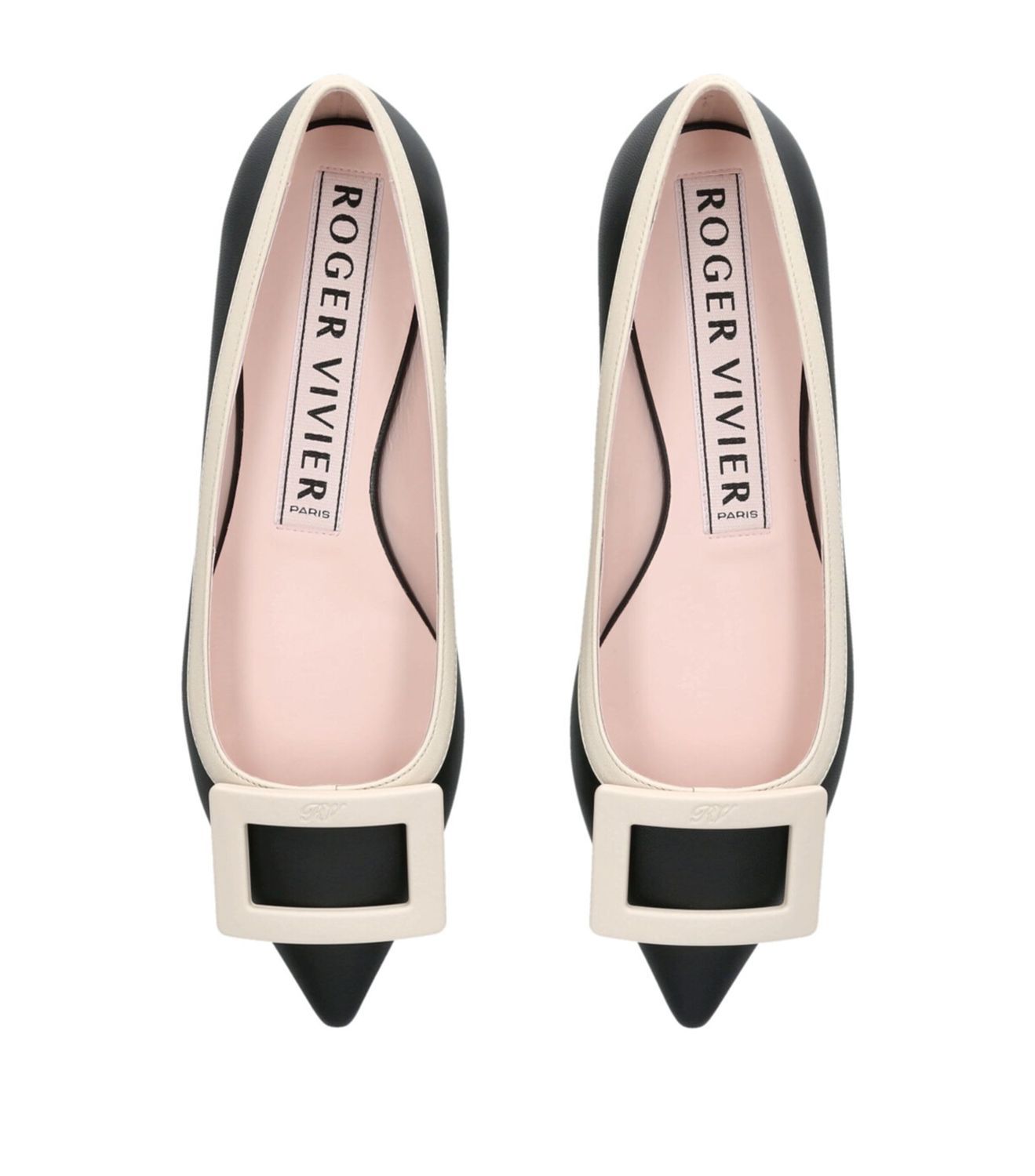 Roger Vivier Gommettine Buckled Patent-leather Ballet Flats In Black