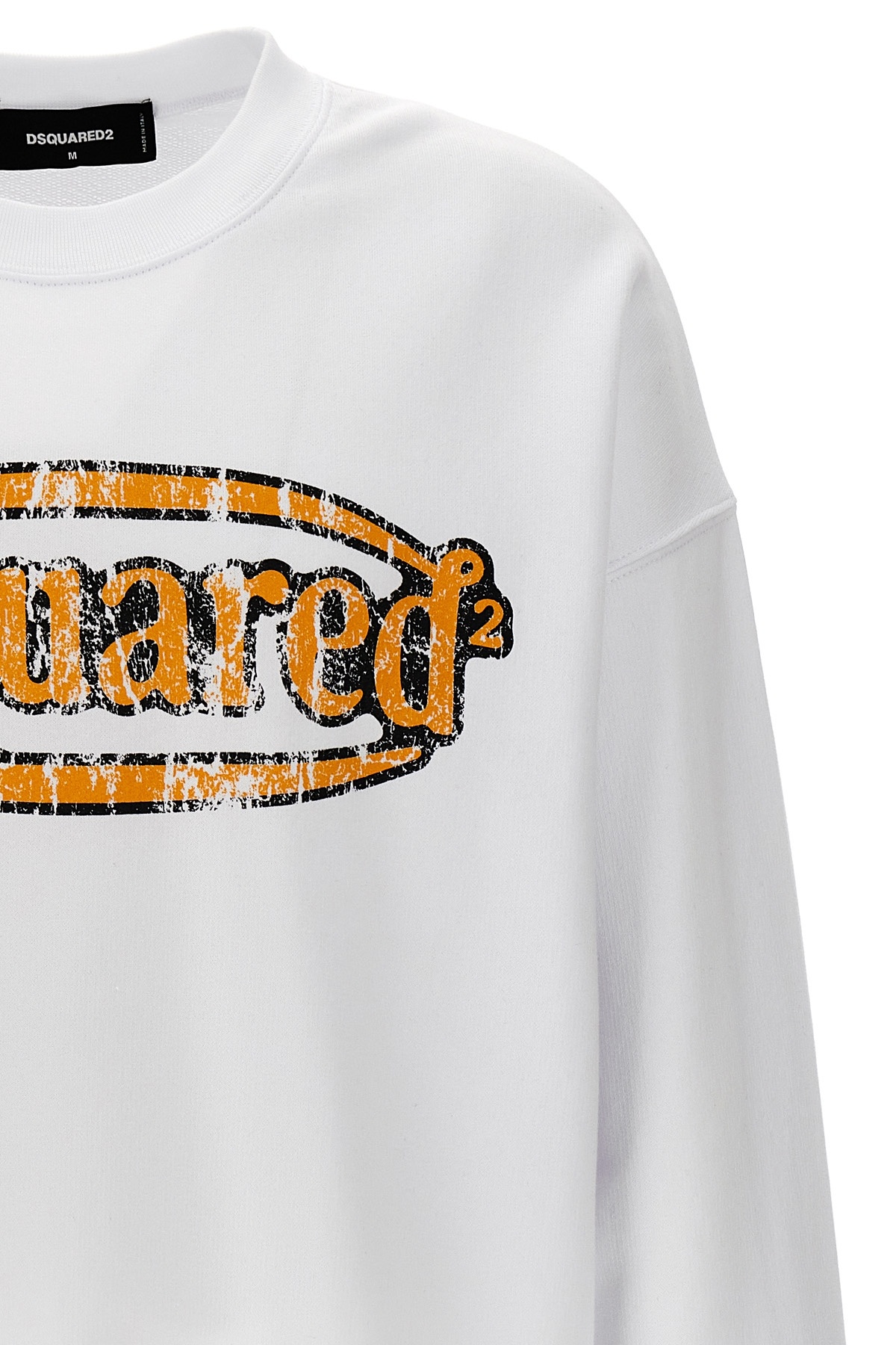 Dsquared2 Crew Neck Logo Sweatshirt In White
