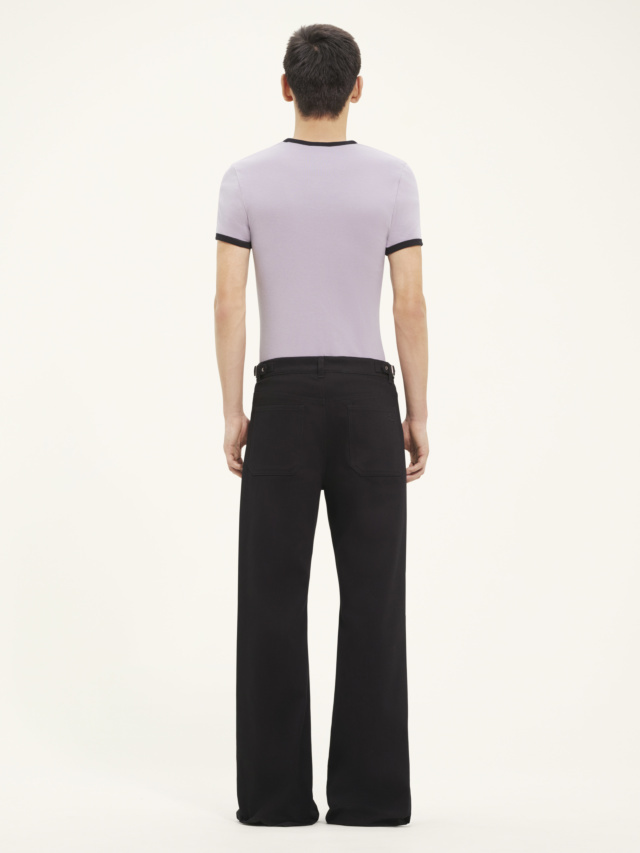 Courrèges Bumpy Contrast Cotton T-shirt In Gray