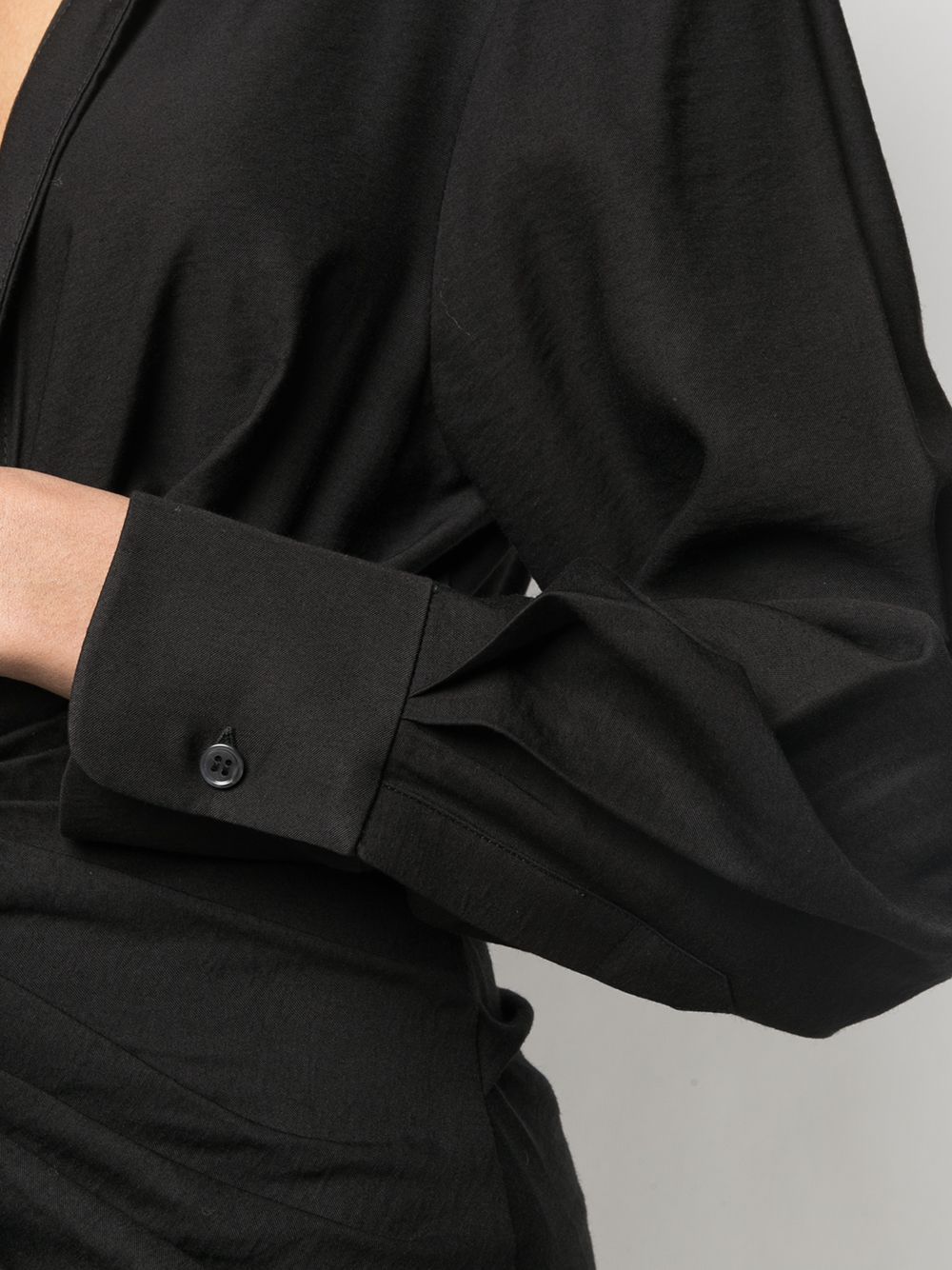Shop Jacquemus La Robe Bahia Cllr Ls Knot Frn In Black