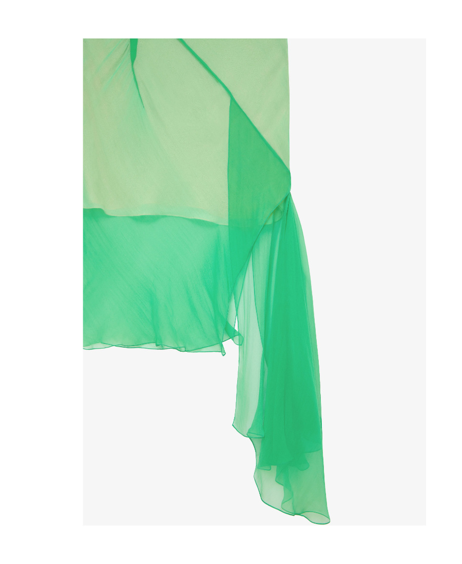 Givenchy Asymmetrical Sleeveless Dress In Green