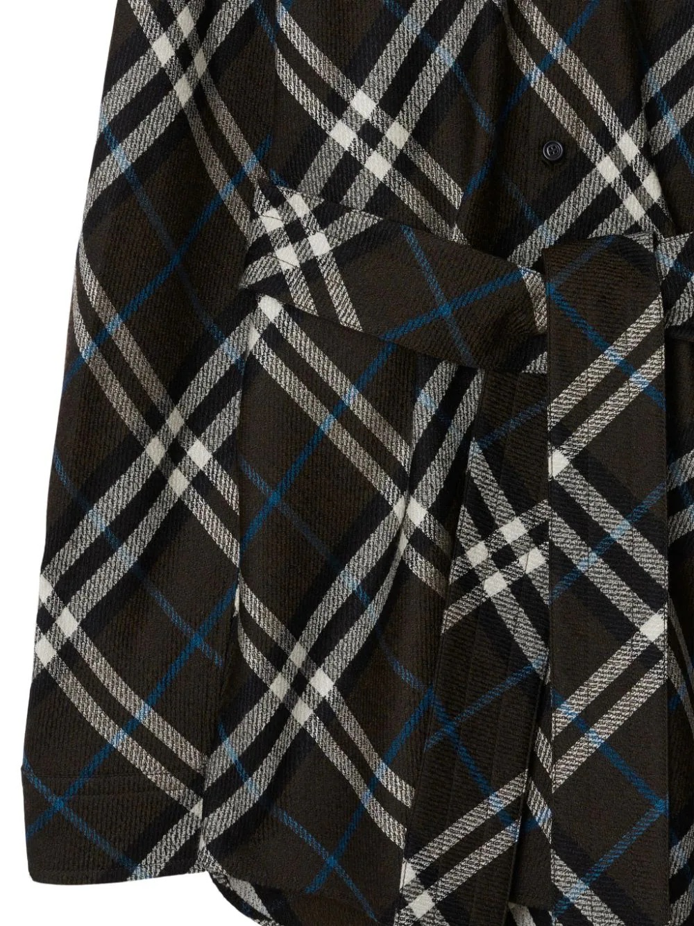 Burberry Wool-silk Check Shirt In Black