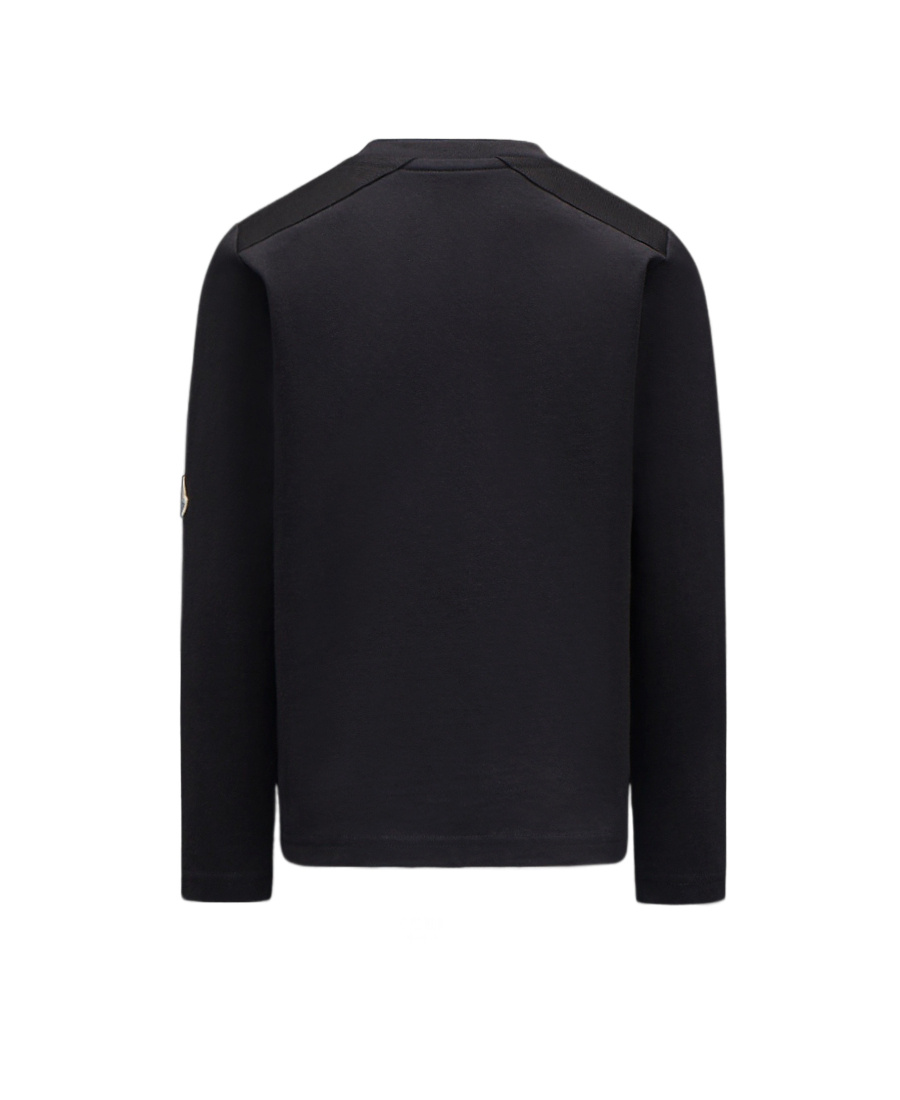 Moncler Slogan-print Long-sleeve T-shirt In Black