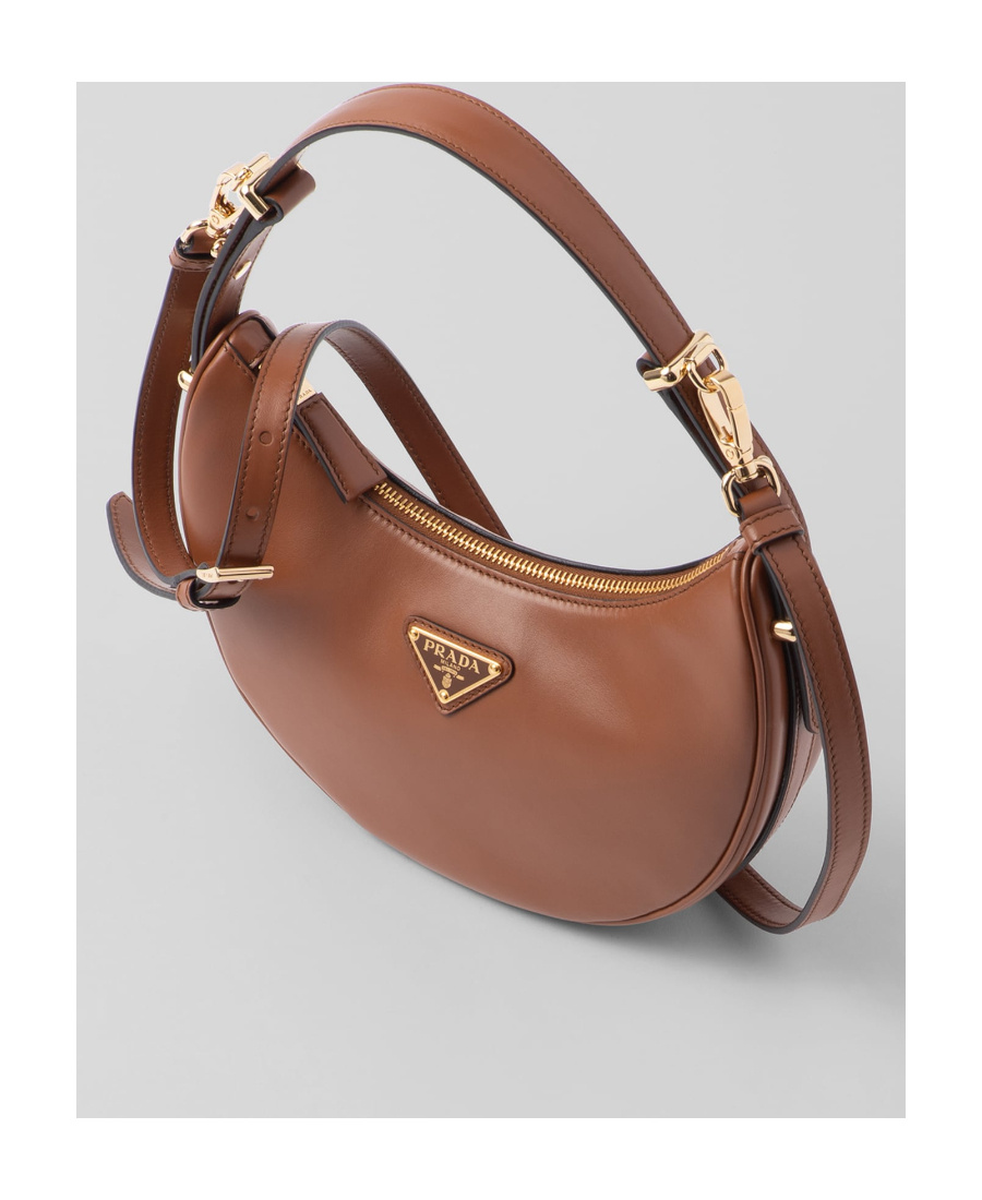 Prada Cognac Arqu Small Shoulder Bag In Brown