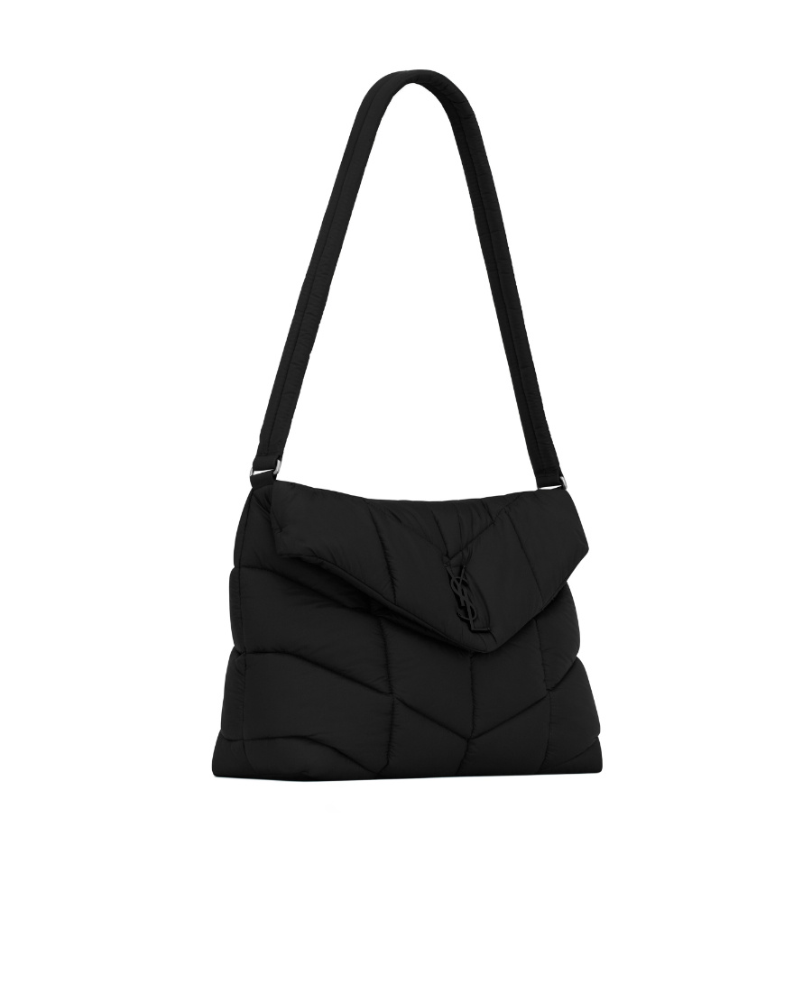 Saint Laurent Loulou Puffer Shoulder Bag In Black