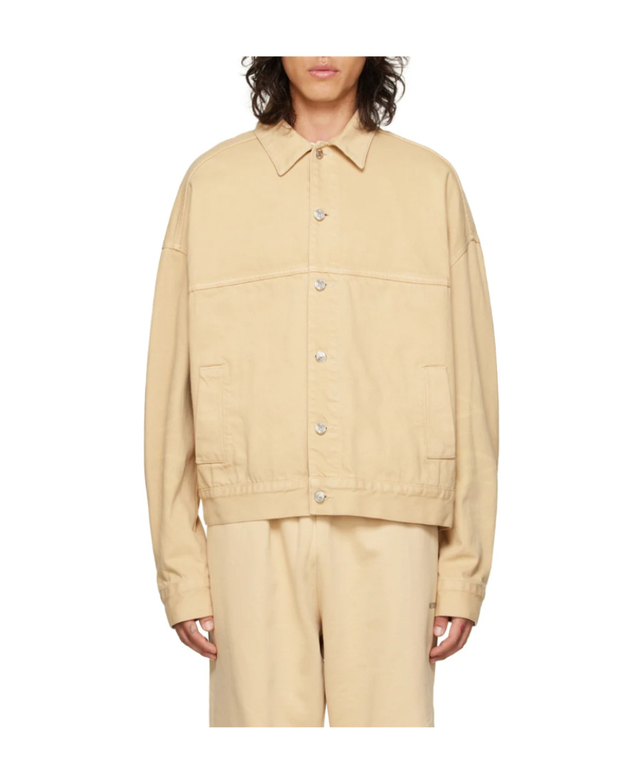We11 Done Logo Denim Jacket In Nude