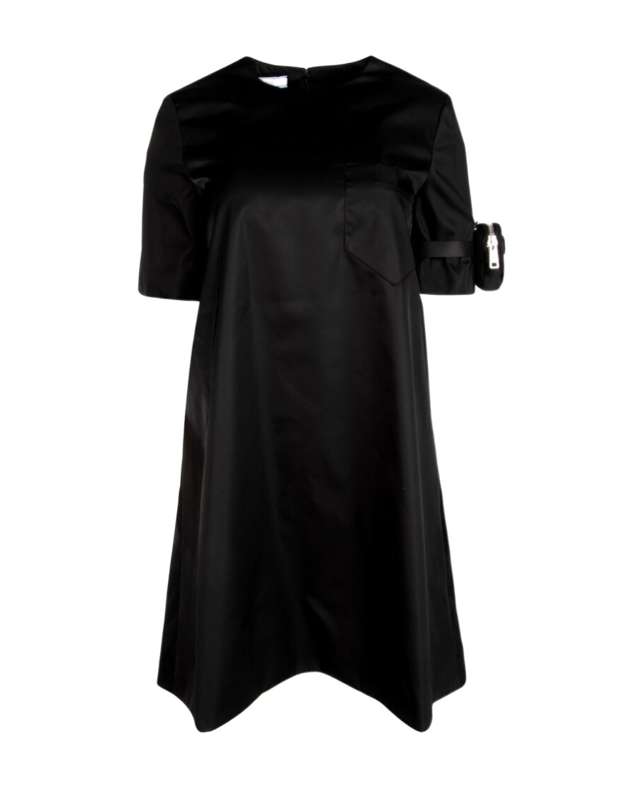 Prada Pouch Sleeve T-shirt Dress In Black