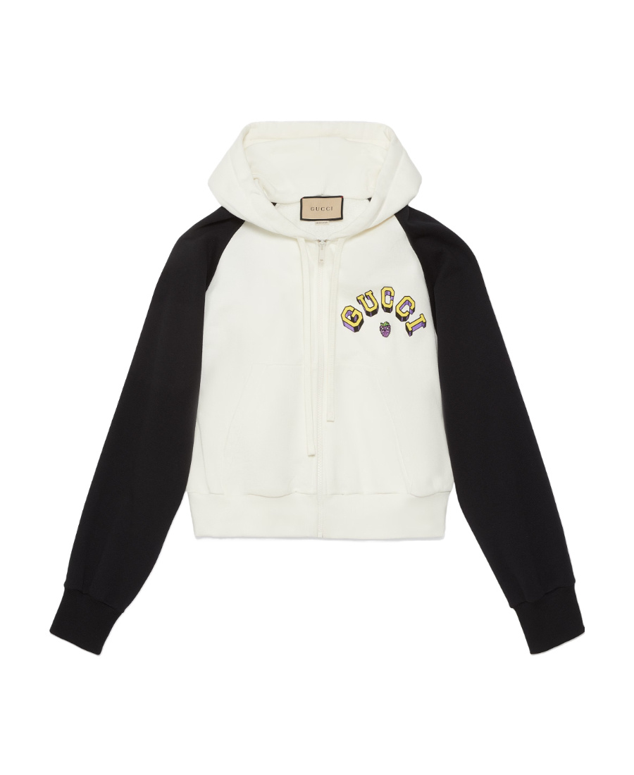 Gucci Logo-print Cotton Hoodie In White