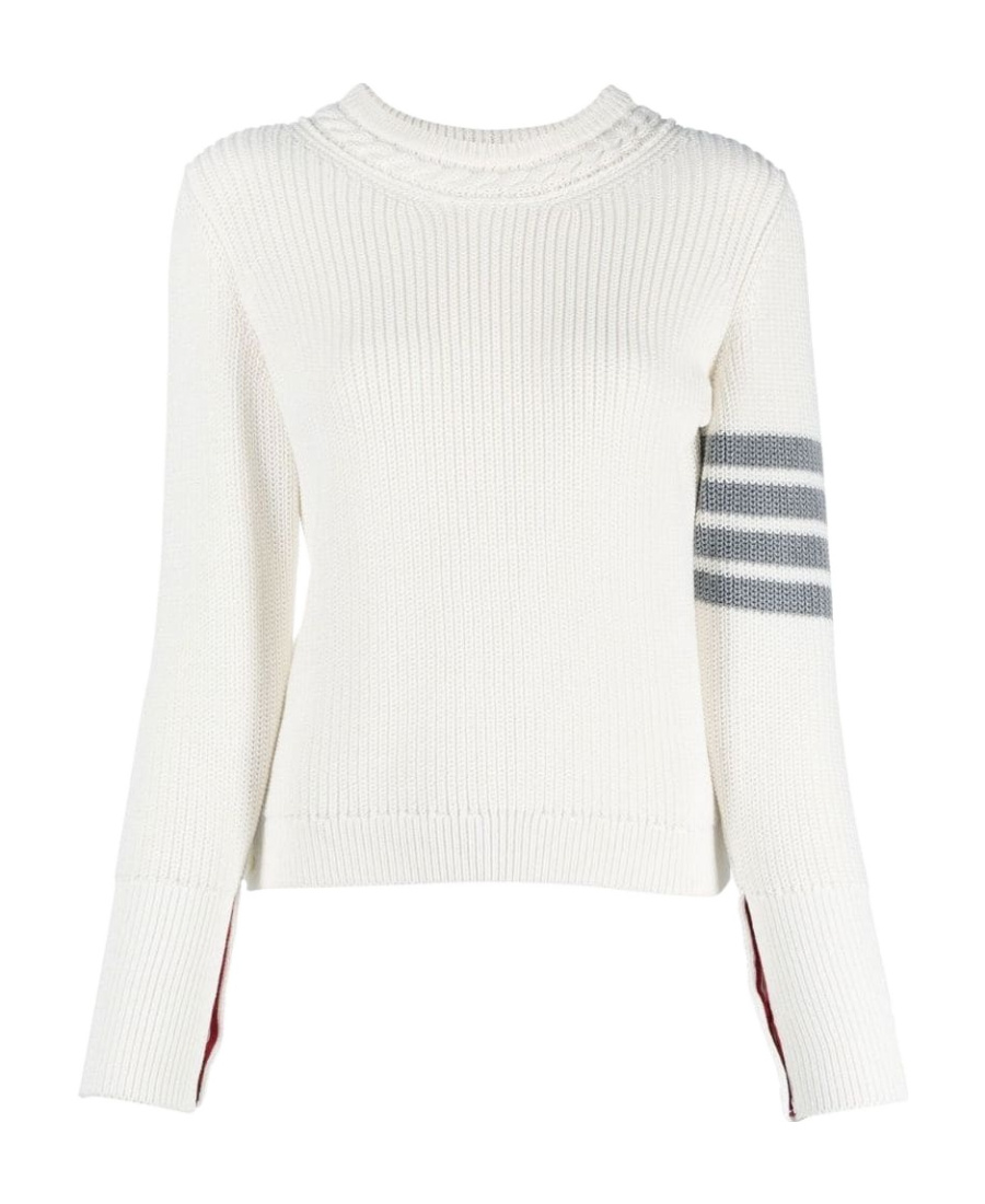 Thom Browne 4-bar Stripe Jumper In White