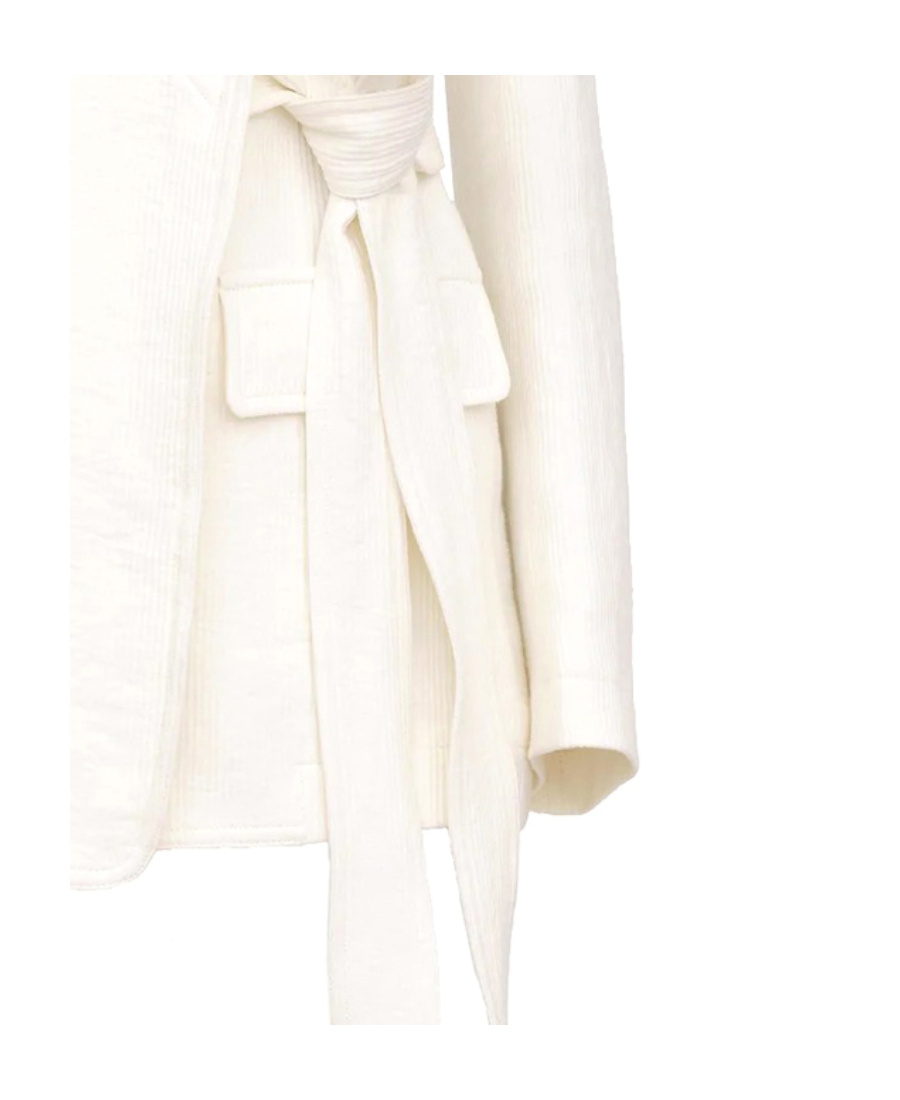 Chloé Chloe Ladies Iconic Milk Double-breasted Belted Blazer Jacket In White