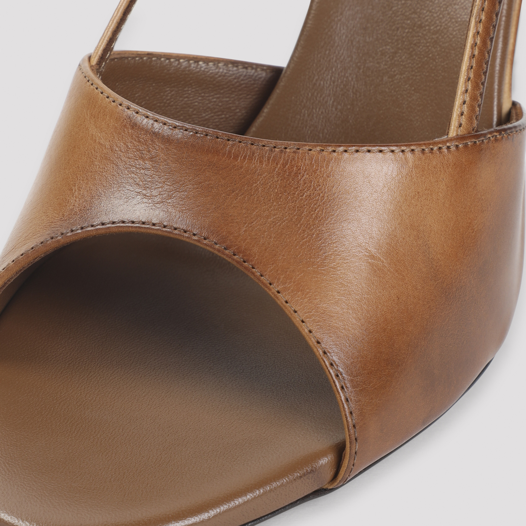 Miu Miu Leather Open Toe Sandals With Buckle Detail In Brown