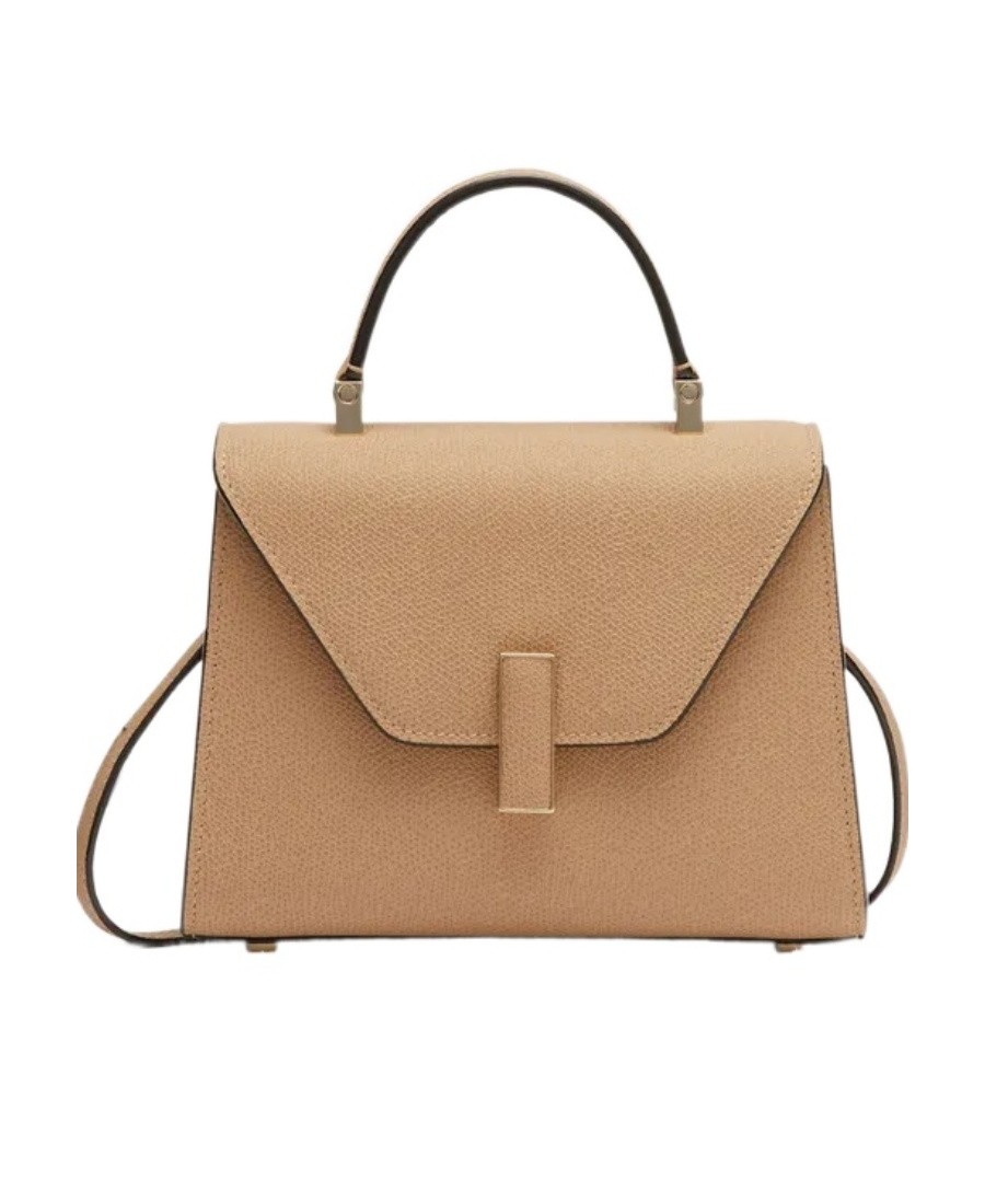 Valextra Tonal Plaque Crossbody Bag In Nude