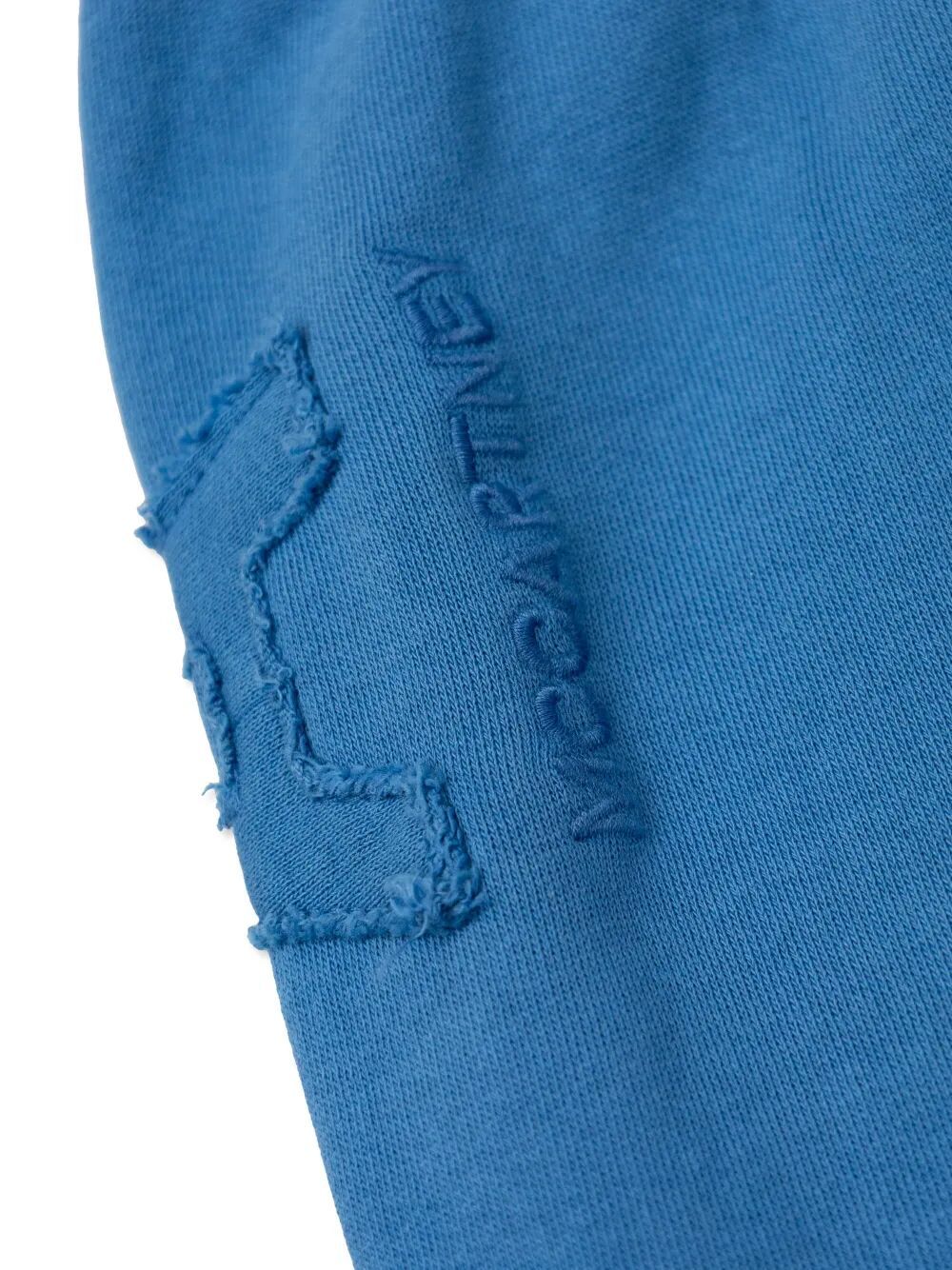 Stella Mccartney Kids Logo Embroidered Tapered-leg Trousers In Blue