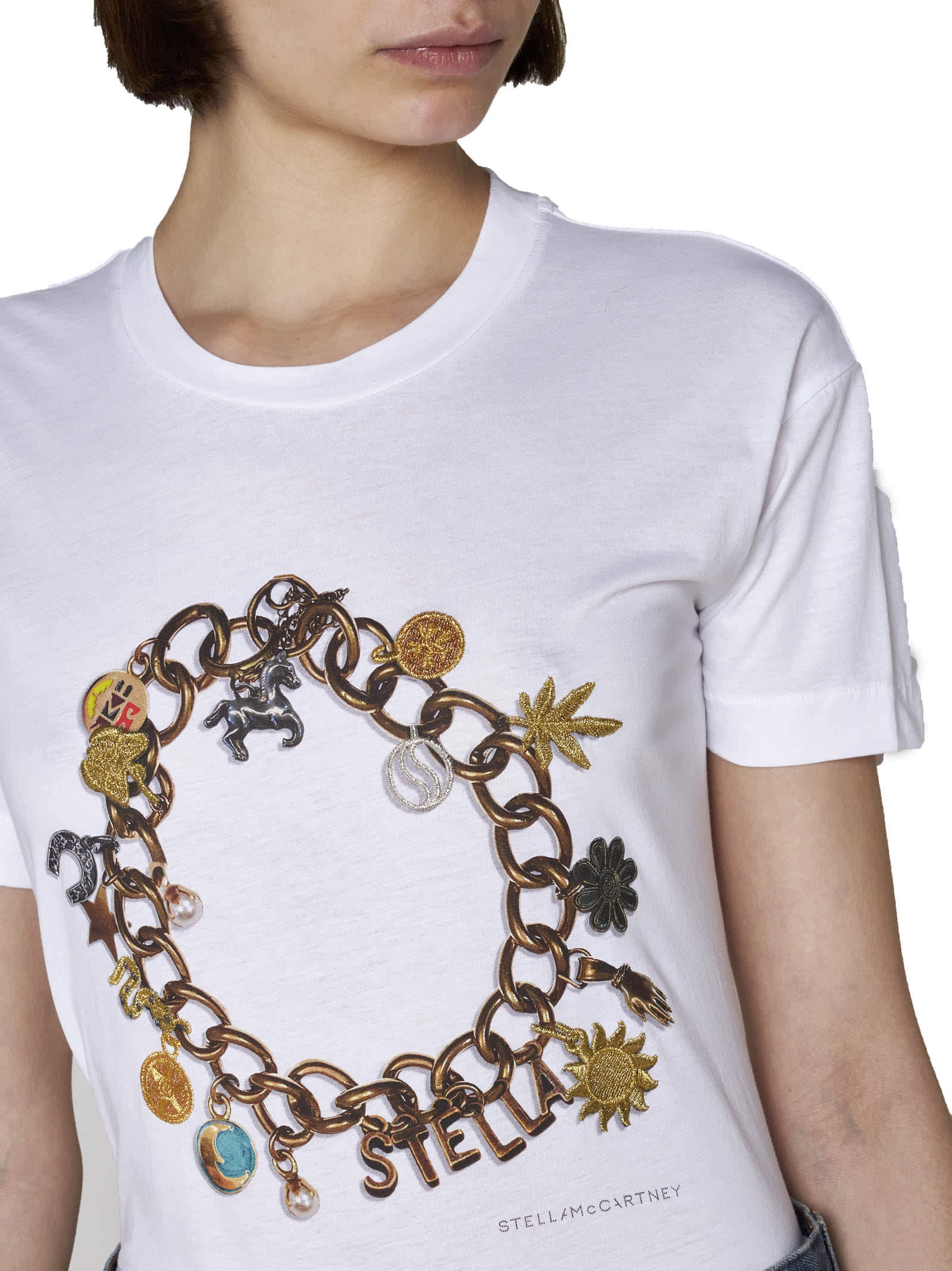 Stella Mccartney Round-necked T-shirt In White