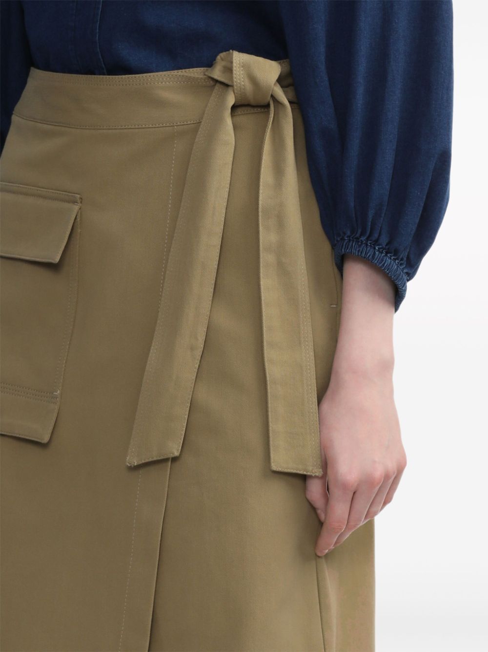 Shop Closed Lace Pocket Skirt In Brown
