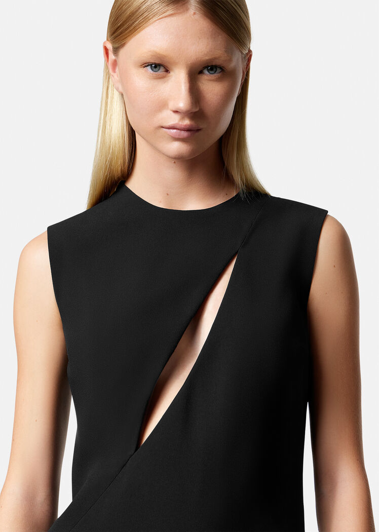 Versace Cut Out Midi Dress Skirts Black In Black