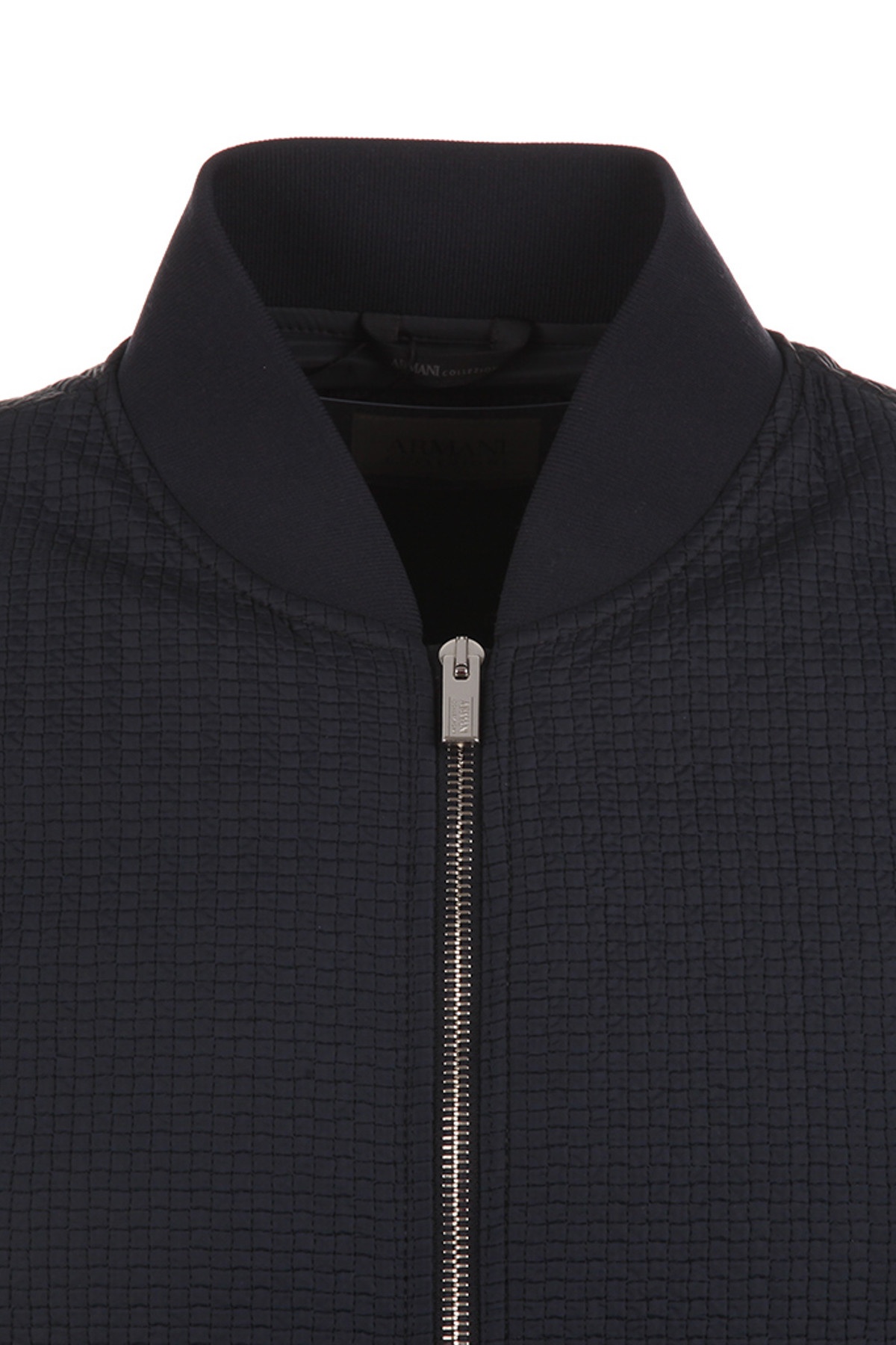 Armani Collezioni Zipper Casual Jacket In Black